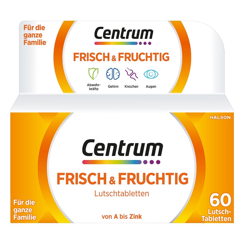 Centrum 复合维生素矿物质微量元素含片60粒 清新果味 4岁以上 PZN 07687589
