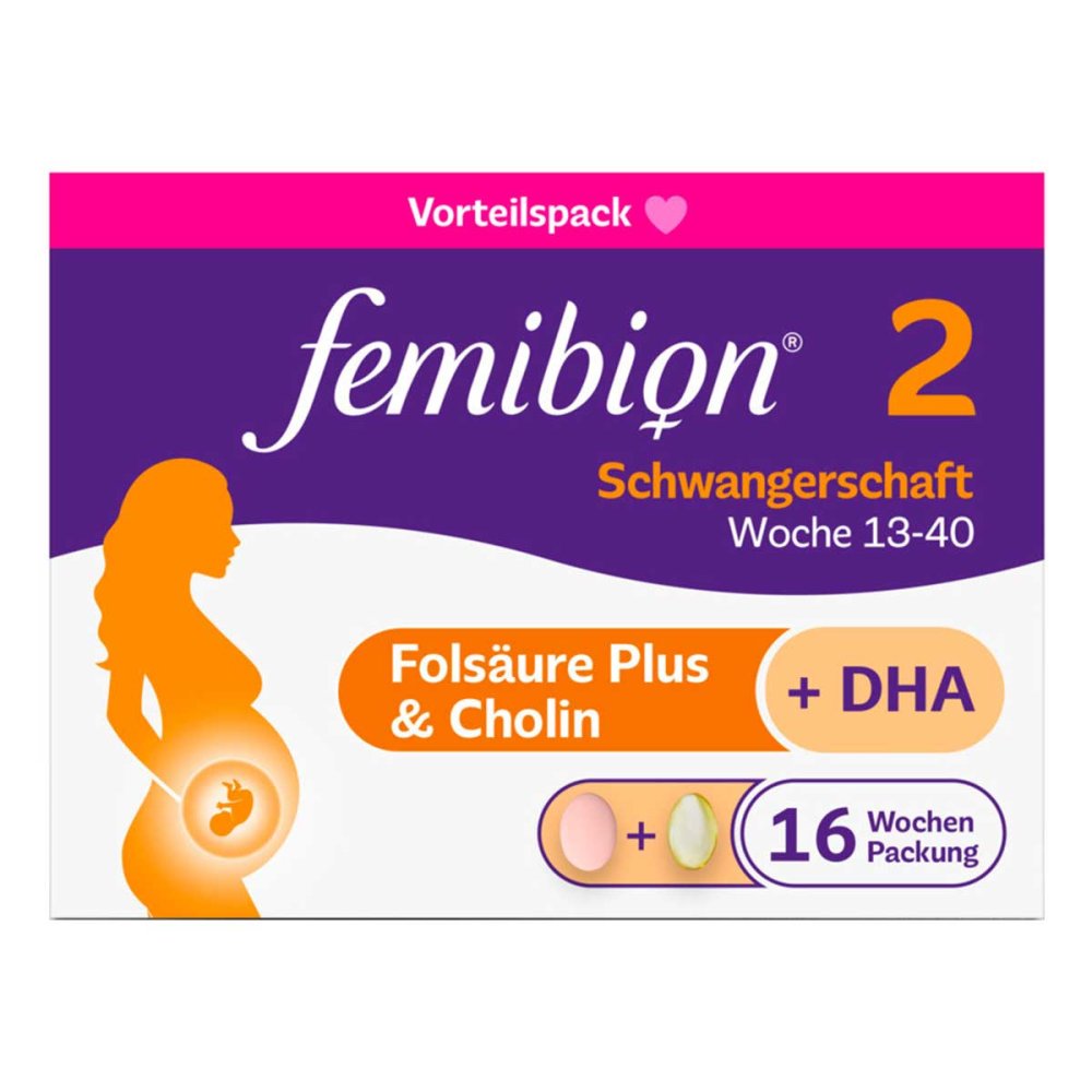 Femibion 2 Pregnancy in the 16-week pack with 112 tablets and capsules each, 2 x 112 pcs PZN 15200035