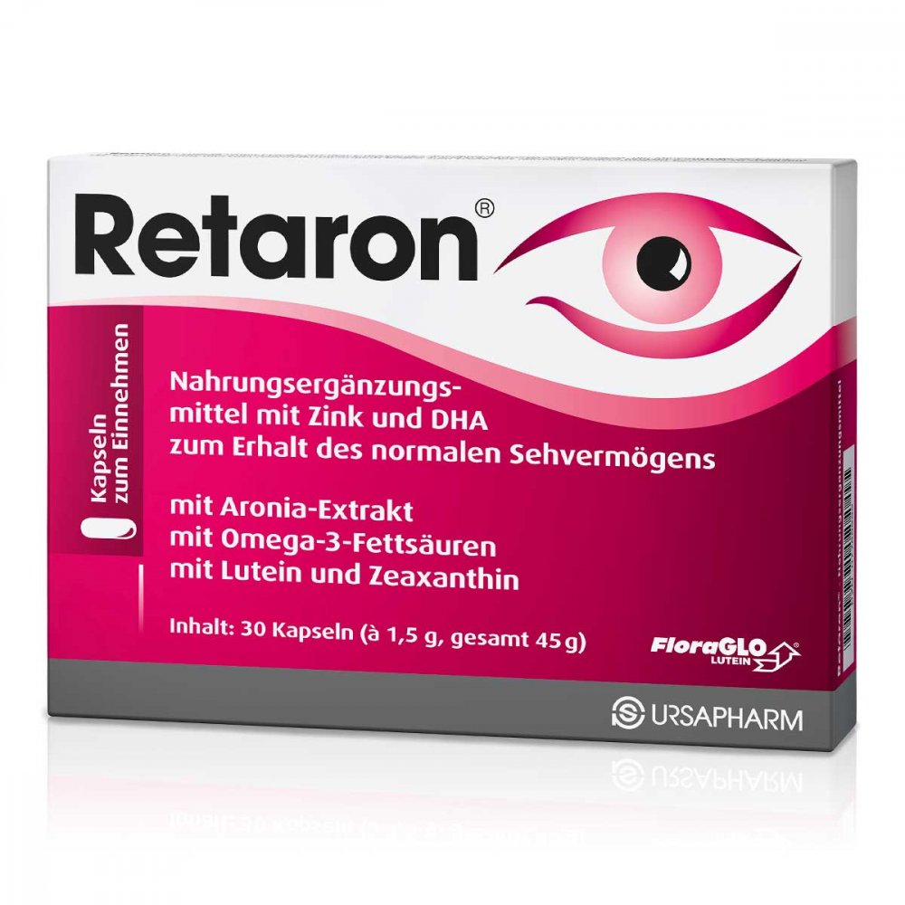 Retaron 叶黄素+与米黄色+野樱莓护眼胶囊 30粒 PZN 07762339