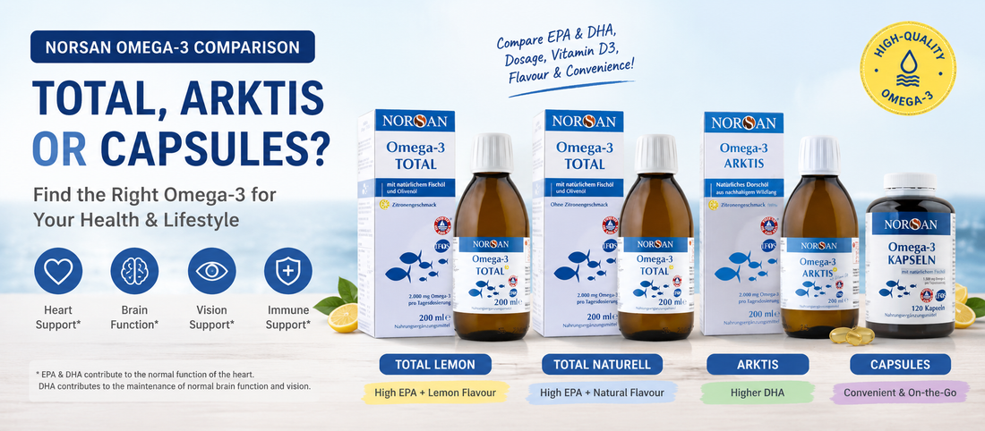 NORSAN Omega-3 Comparison: Total, Arktis or Capsules – Which One Should You Choose?