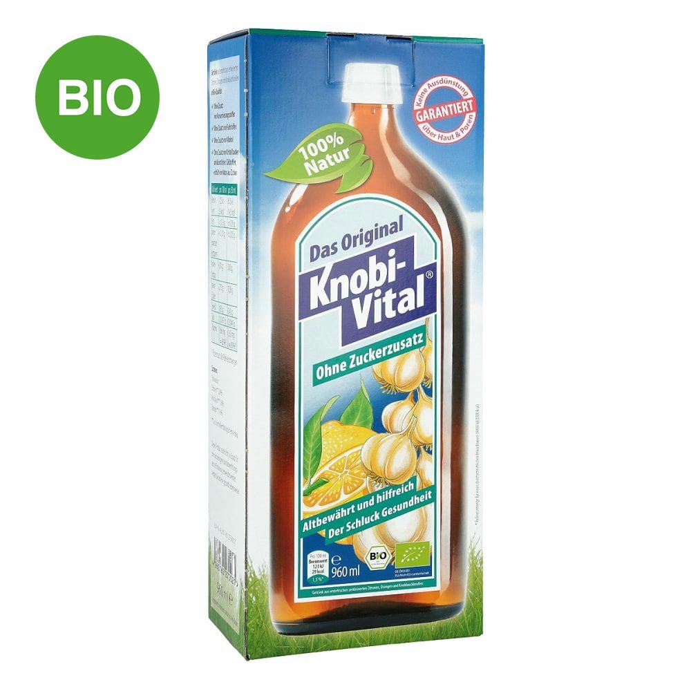 德国原装 KnobiVital 保护心脑血管口服液960 毫升 – 天然石榴+柑橘+大蒜 保持活力，促进能量代谢和帮助维护神经系统功能 PZN 04700450