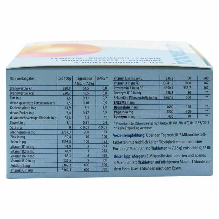德国原装 Innovazym蛋白酶片98粒 | 含菠萝蛋白酶、木瓜蛋白酶、溶菌酶和辅酶 Q10 的酶复合物 | 德国制造 | PZN 06816613