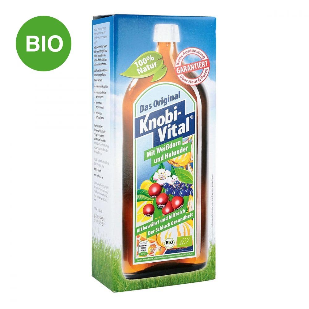 Germany KnobiVital Garlic Drink with Hawthorn & Elderberry 960ml PZN 7748552 Heart Circulation Immune Support Herbal Shot