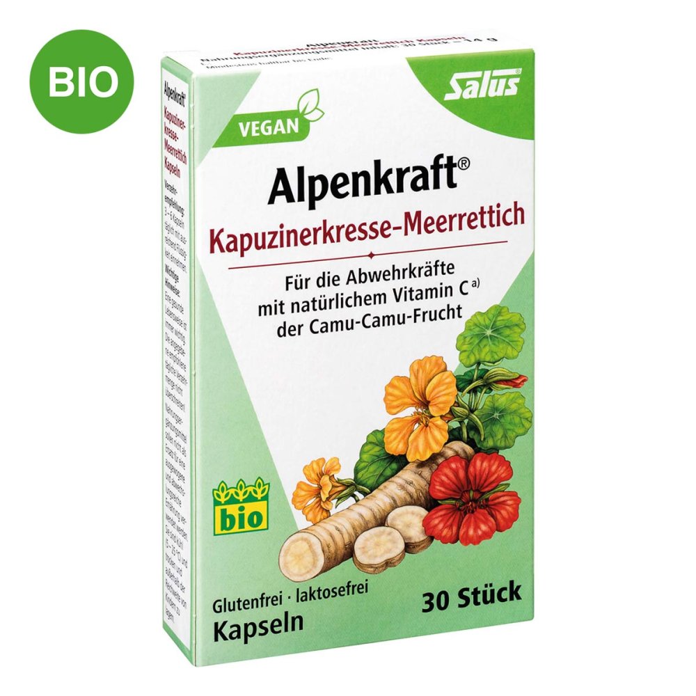 Nasturtium-Horseradish Capsules Alpenkraft, 30 pcs PZN 08801076