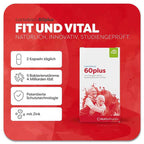 Lactobact 60plus 60 Gastro-Resistant Capsules | Probiotic for Adults 60+ | 5 Probiotic Strains & Zinc | Vegan | Made in Germany PZN 09489959
