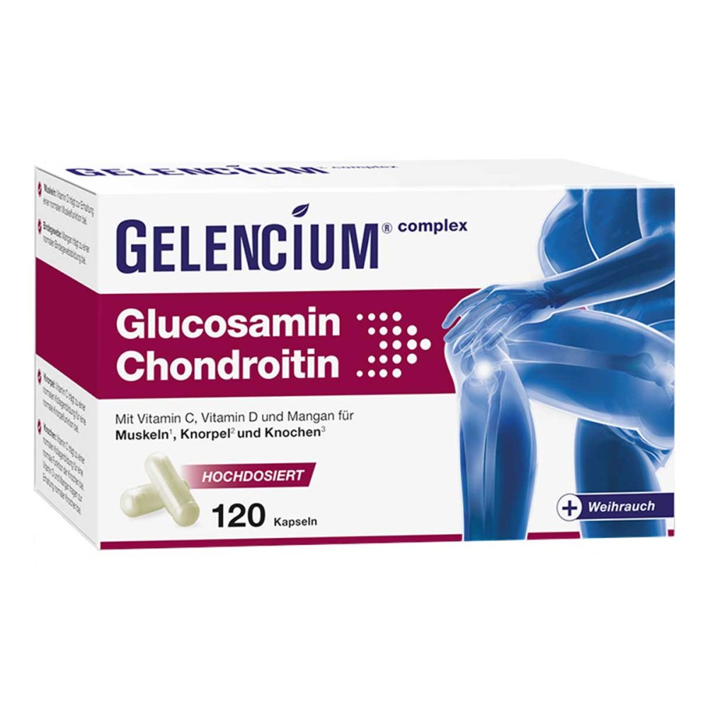 Gelencium 高剂量氨基葡萄糖软骨素维生素C胶囊，120粒，PZN 18438518