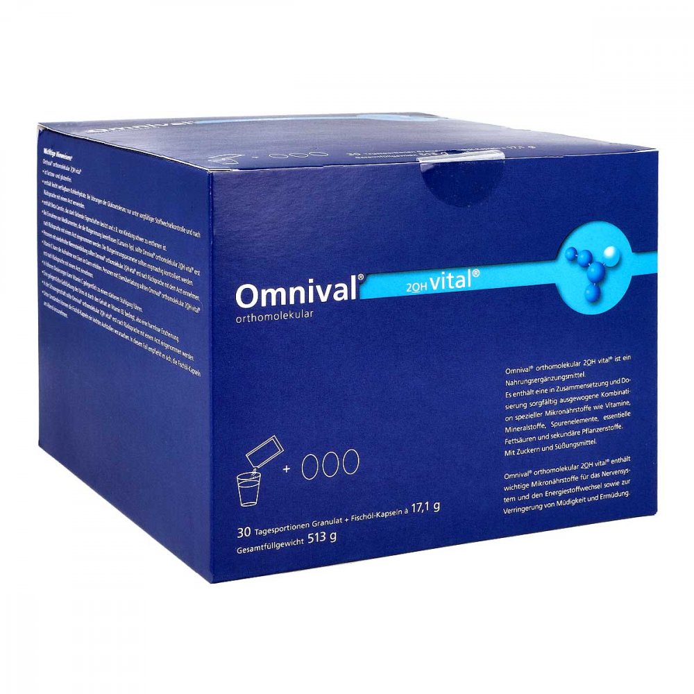 Omnival Orthomolecular 2OH Vital 30-Day Pack Granules + Capsules – Advanced Daily Micronutrient & Omega-3 Support PZN 06588603