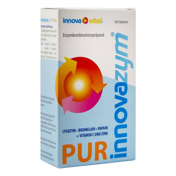 Innovazym Pur Gastro-Resistant Tablets 100 pcs | Bromelain, Papain, Lysozyme, Vitamin C & Zinc | Enzyme Formula | PZN 11885473