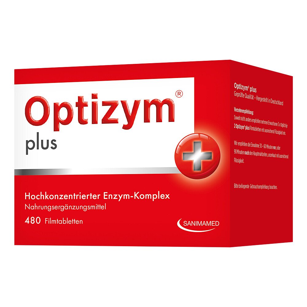Optizym 高浓缩酶复合薄膜衣片，480 片 PZN 13879962