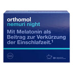 Orthomol Nemuri Night Hot Drink | 1 mg Melatonin + Magnesium, L-Tryptophan, Glycine & Plant Extracts | 30 Sachets | PZN 16918007