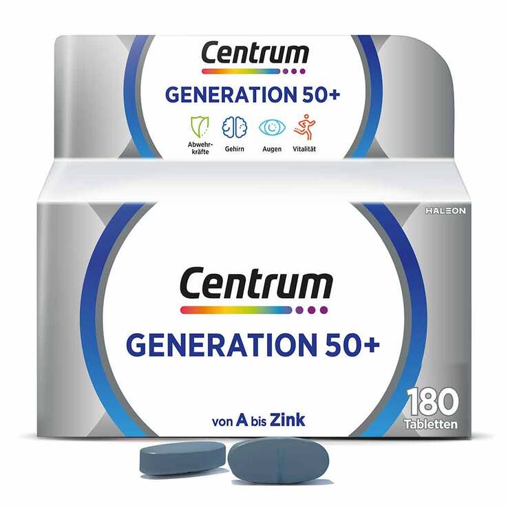 Centrum Generation 50+ tablets, 180 pcs PZN 14170556