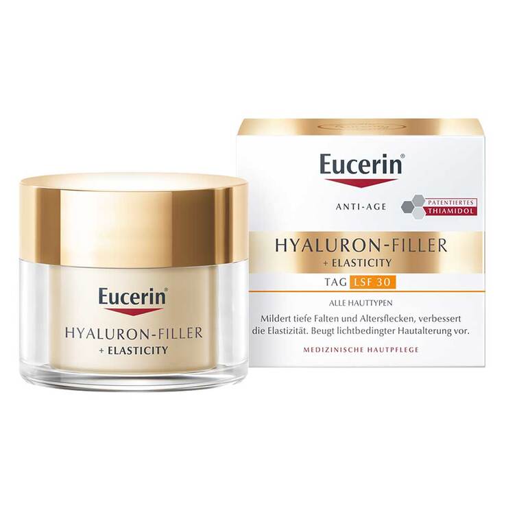 Eucerin Hyaluron-Filler + Elasticity Day Cream SPF 30 50 ml – Anti-Age Face Cream for Mature Skin & Radiance PZN 16154610