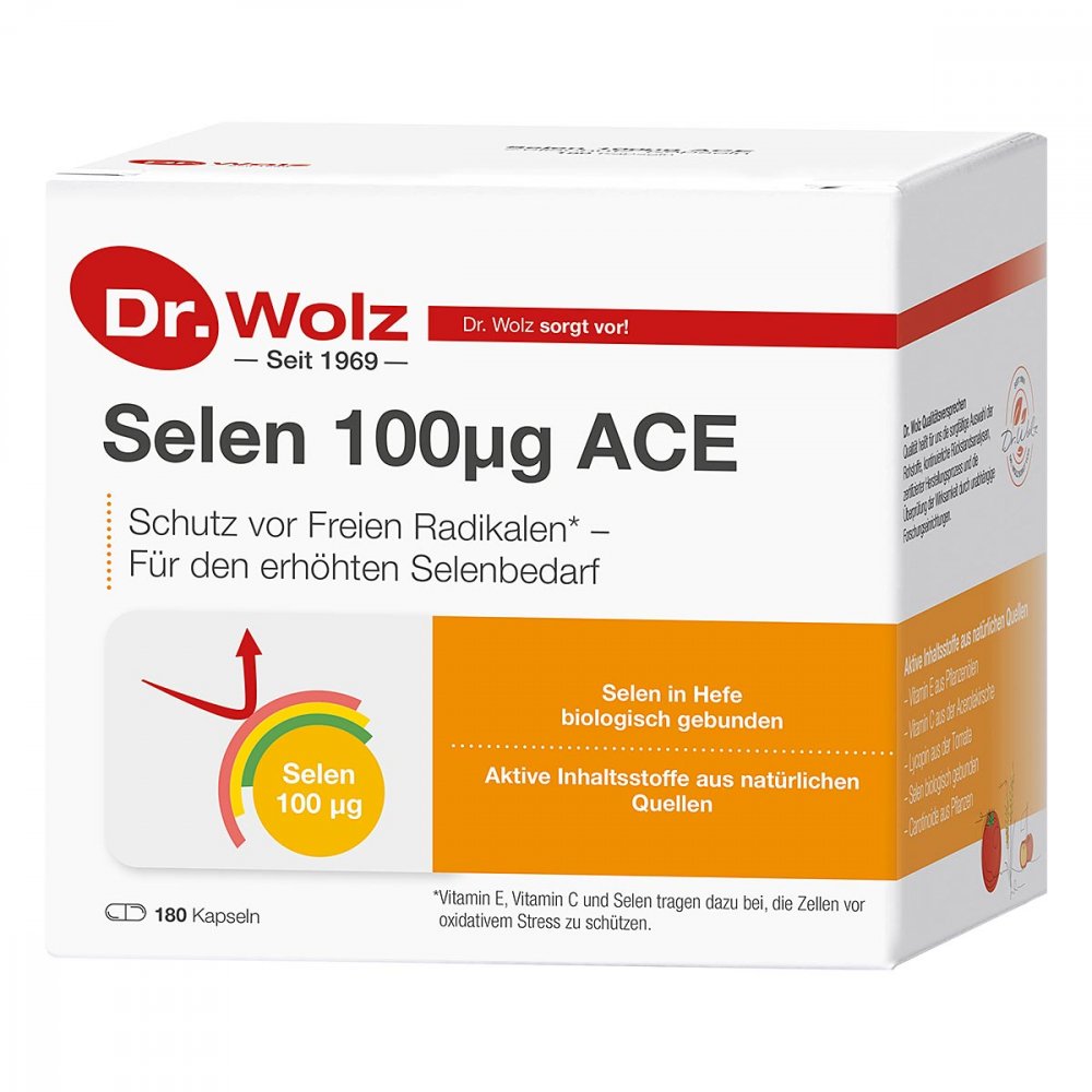 硒 ACE 100 µg 180 天胶囊，180 粒 PZN 02883593