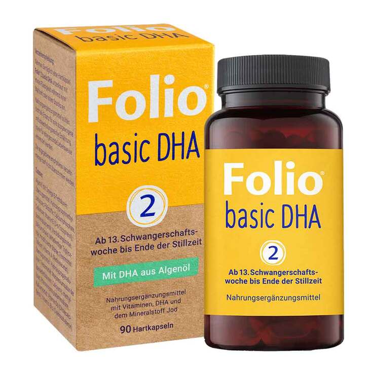德国原装Folio 2 孕期第13周至哺乳期 DHA+复合营养素 90粒 | 孕期DHA、叶酸和碘 | 纯素 德国制造 PZN 18889706