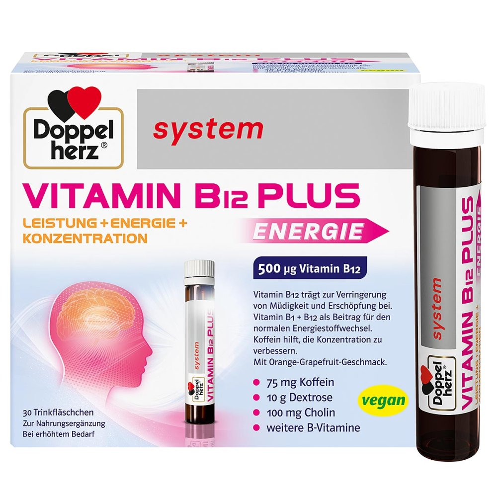 Doppelherz 系统维生素 B12 Plus 饮用安瓿瓶，30x25 毫升 PZN 09071361