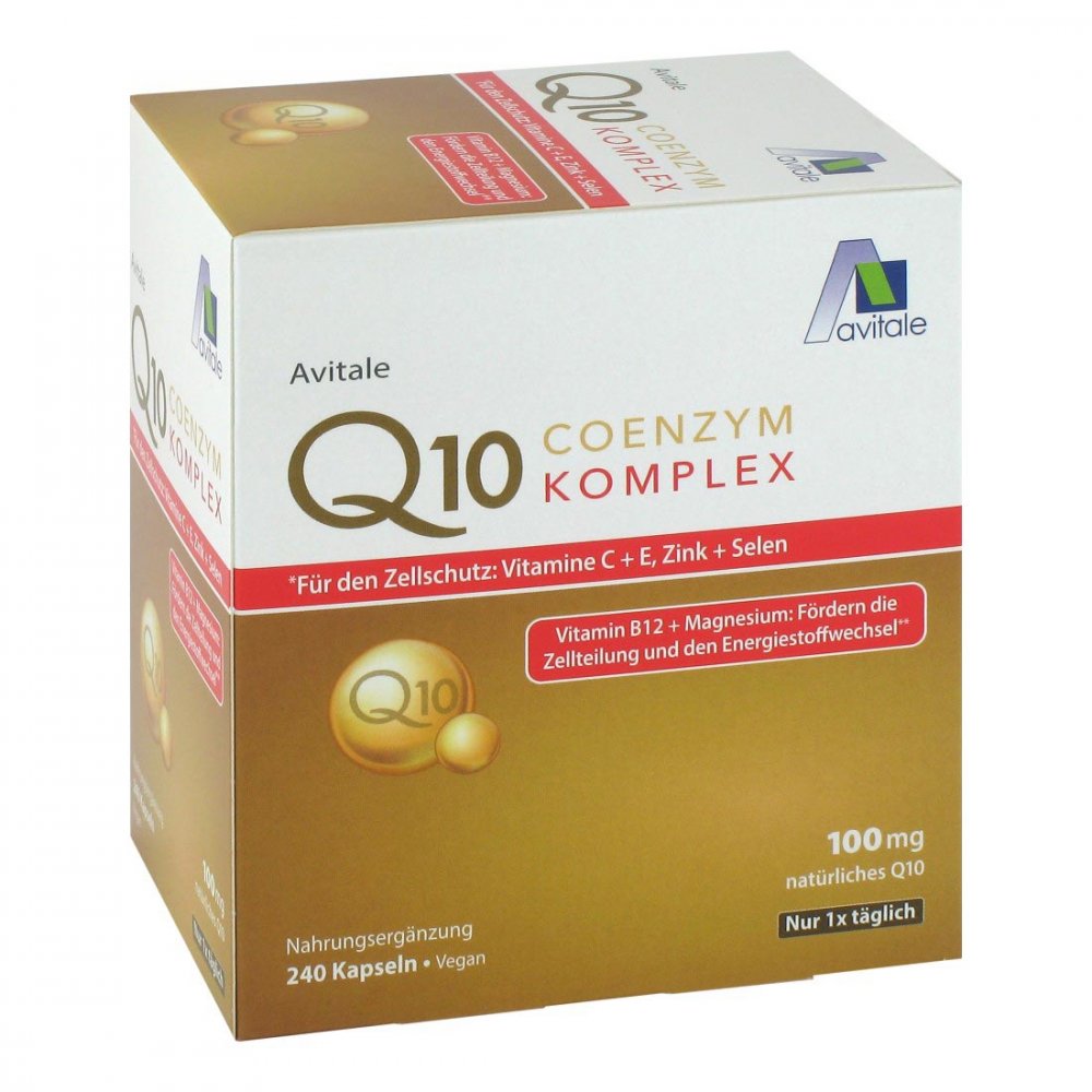 Avitale Coenzyme Q10 100 mg + Vitamins & Minerals 240 Vegan Capsules | Energy Metabolism & Antioxidant Support | Made in Germany PZN 17440720
