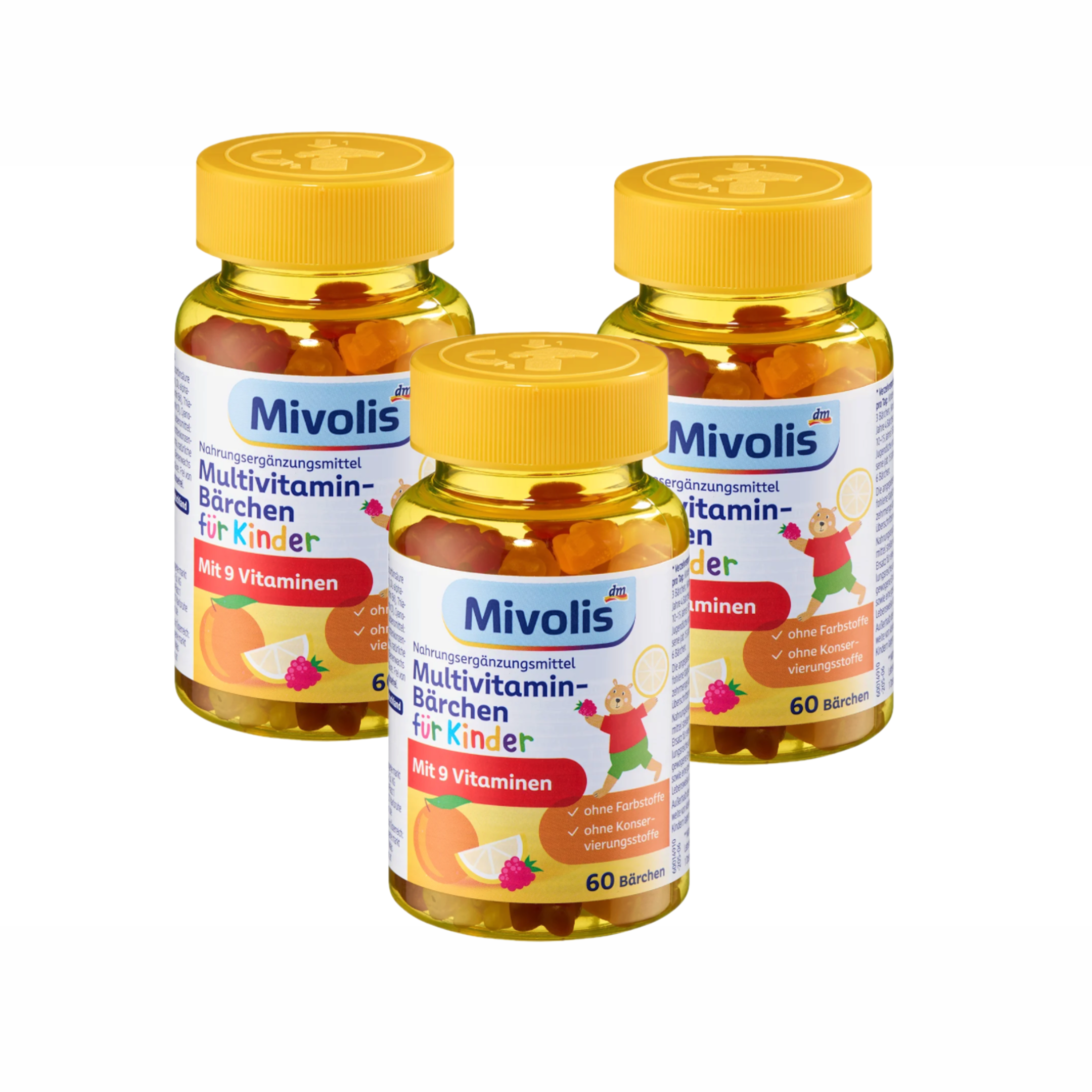 Mivolis Kids Multivitamin Gummies – 3 Bottles (180 Count) | Daily Immune Support