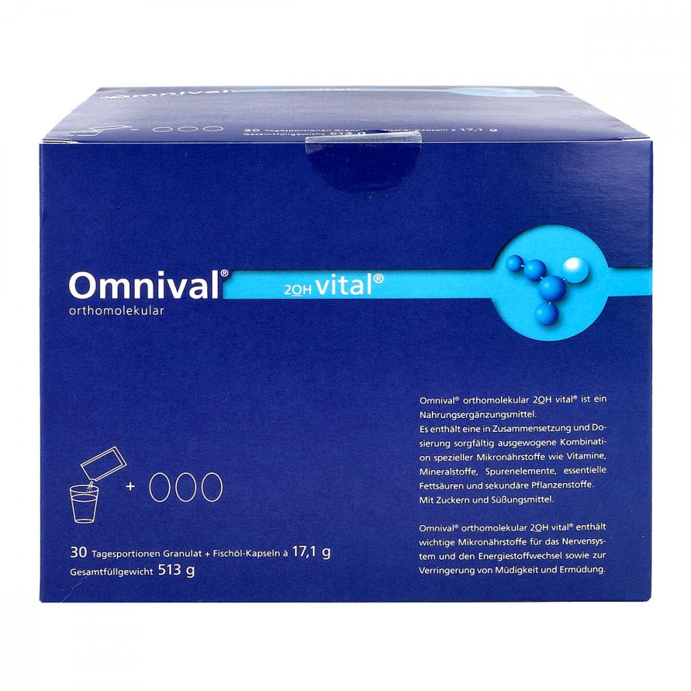 Omnival Orthomolecular 2OH Vital 30-Day Pack Granules + Capsules – Advanced Daily Micronutrient & Omega-3 Support PZN 06588603
