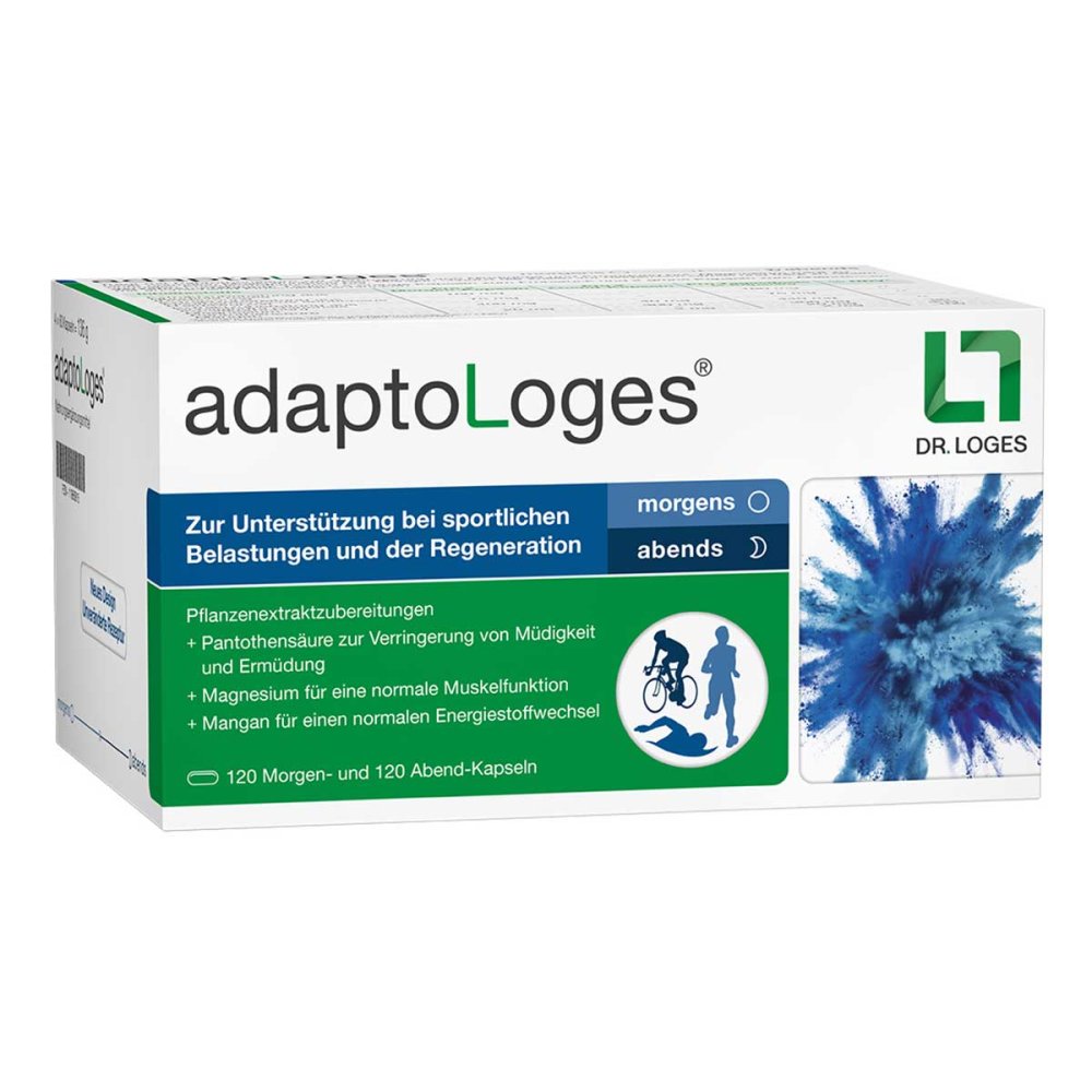 adaptoLoges | Adaptogen Complex with Rhodiola, Schisandra, Eleuthero, Magnesium & Pantothenic Acid | Energy, Performance & Recovery Support | 240 Capsules | PZN 11865915