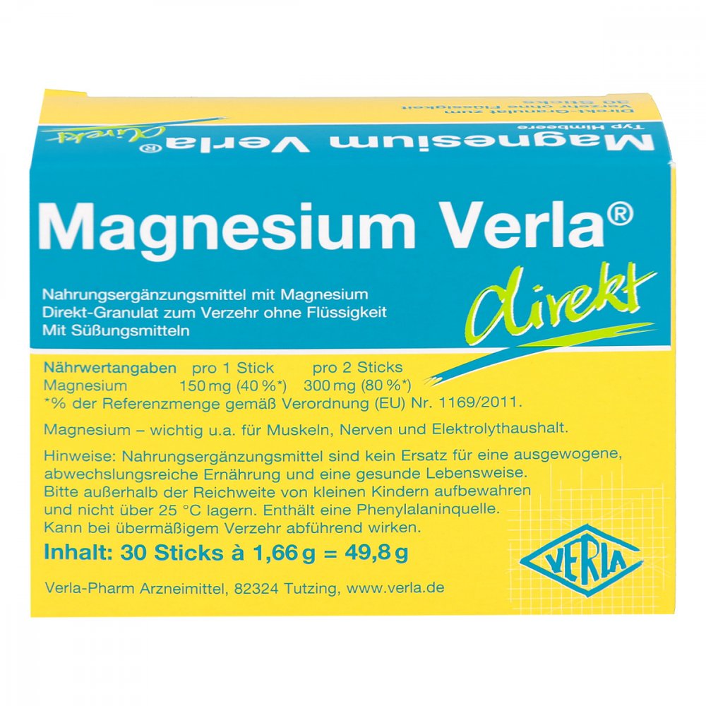 Verla 镁直接颗粒覆盆子，30 粒 PZN 07396685