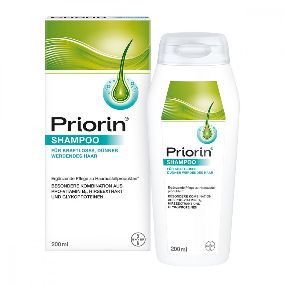 Priorin Shampoo | Millet Extract, Glycoproteins, Pro-Vitamin B5 & Biotin | Hair Strength, Volume & Shine | 200 ml | PZN 11072480