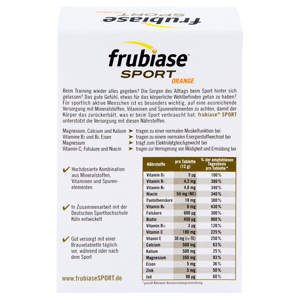 Frubiase Sport 橙味泡腾片 20 片 PZN 00737396
