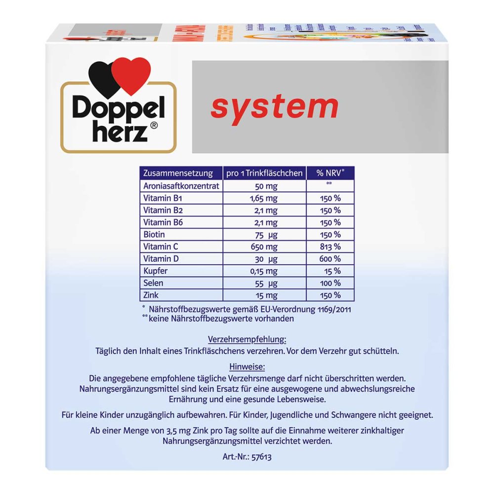 Doppelherz 系统 Immun+Aronia 安瓿瓶，30 支 PZN 10518152