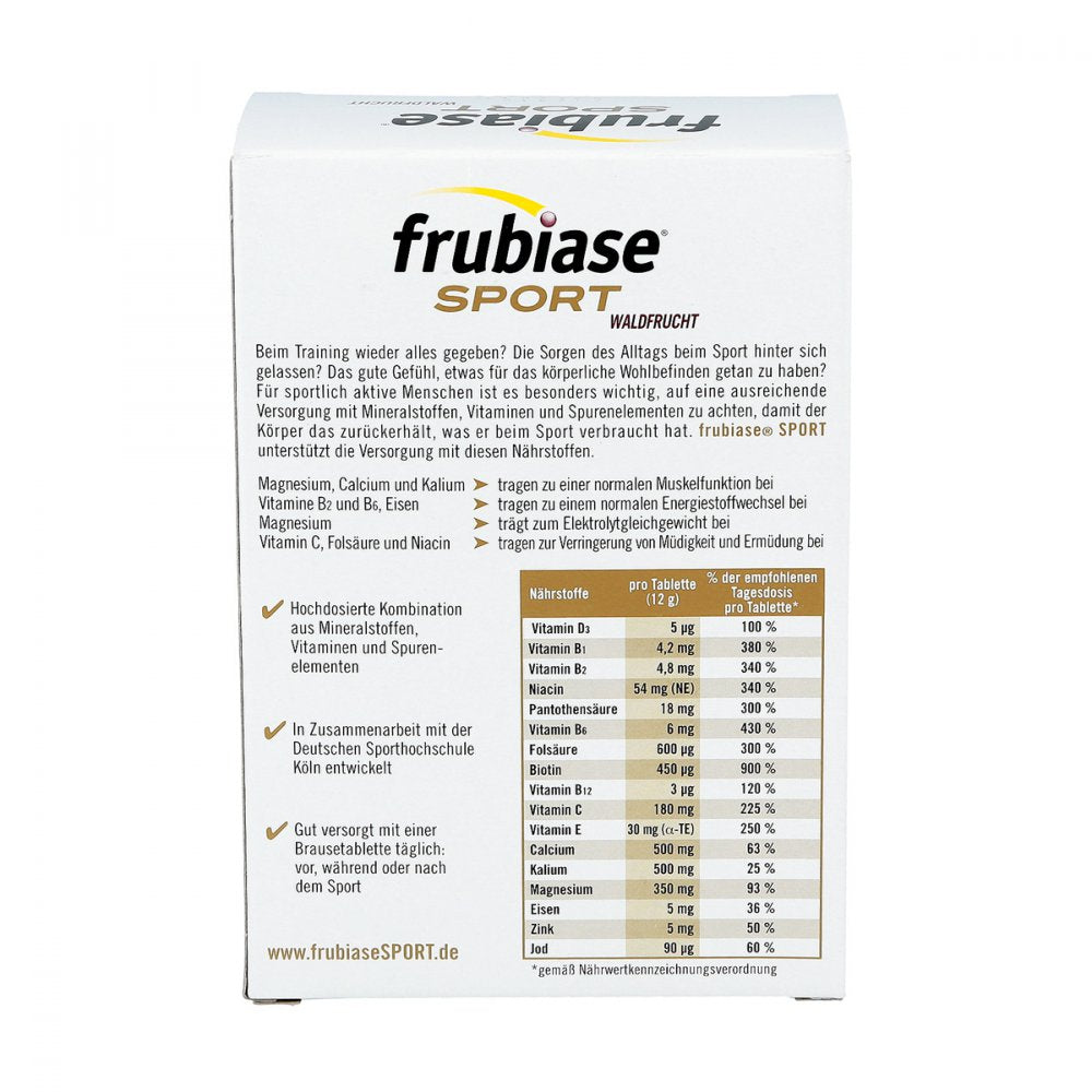 Frubiase Sport Forest Fruit Effervescent Tablets, 20 pcs PZN 07678722