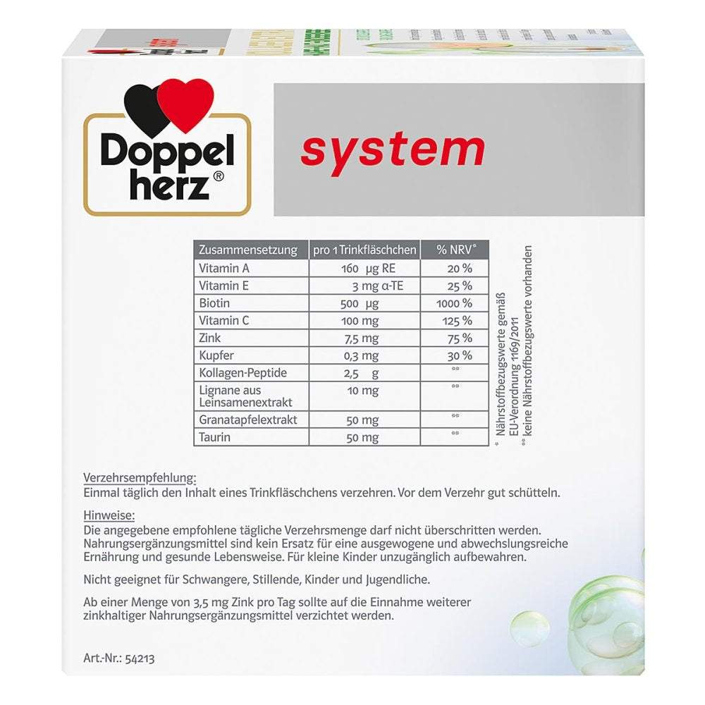 Doppelherz 胶原蛋白额外系统饮用安瓿 30 件 PZN 17215437