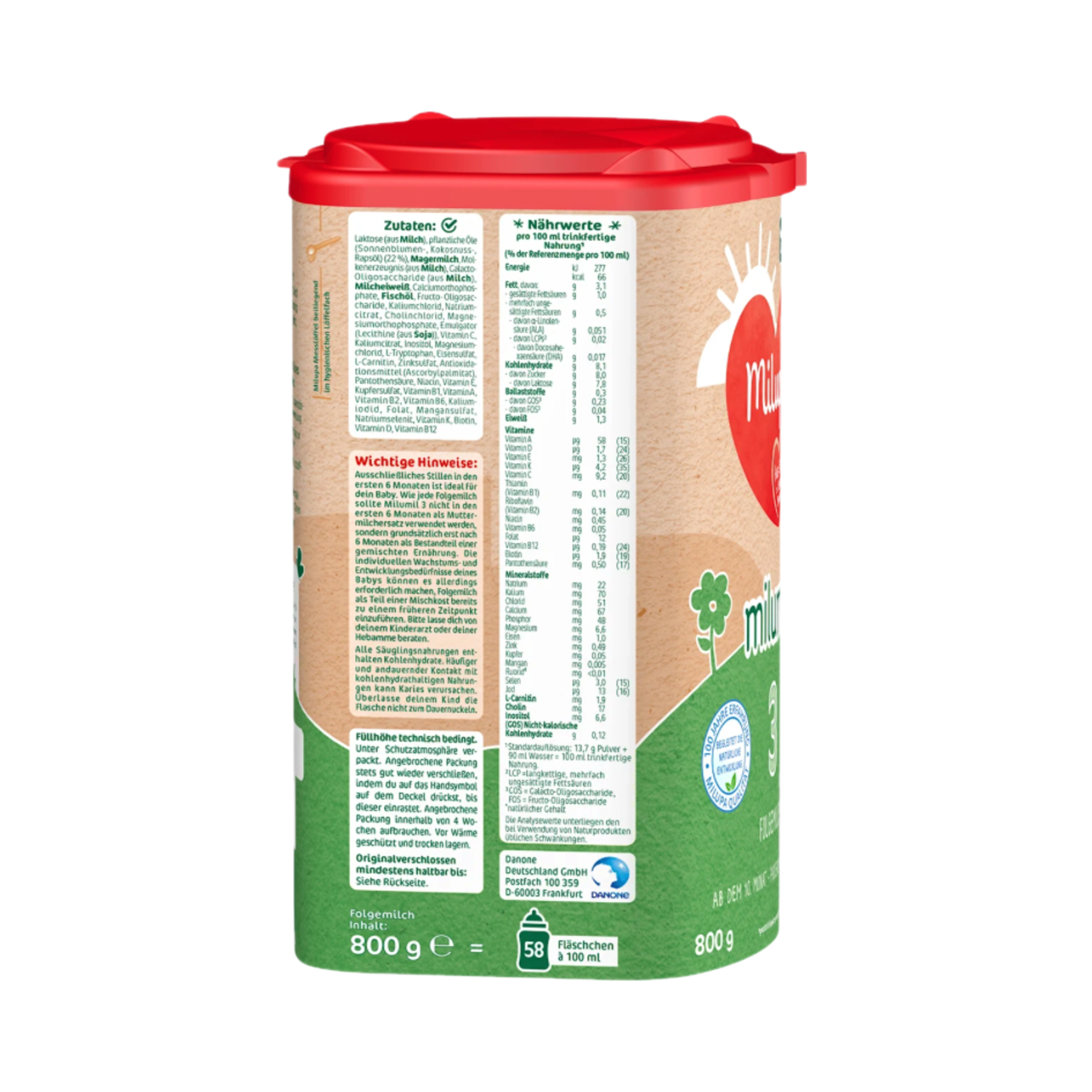 Milupa Milumil 3 Follow-On Formula Family Value Pack 3200g 4 × 800 g | From 10 Months | ALA Omega-3, GOS/FOS & Vitamin D | Made in Germany
