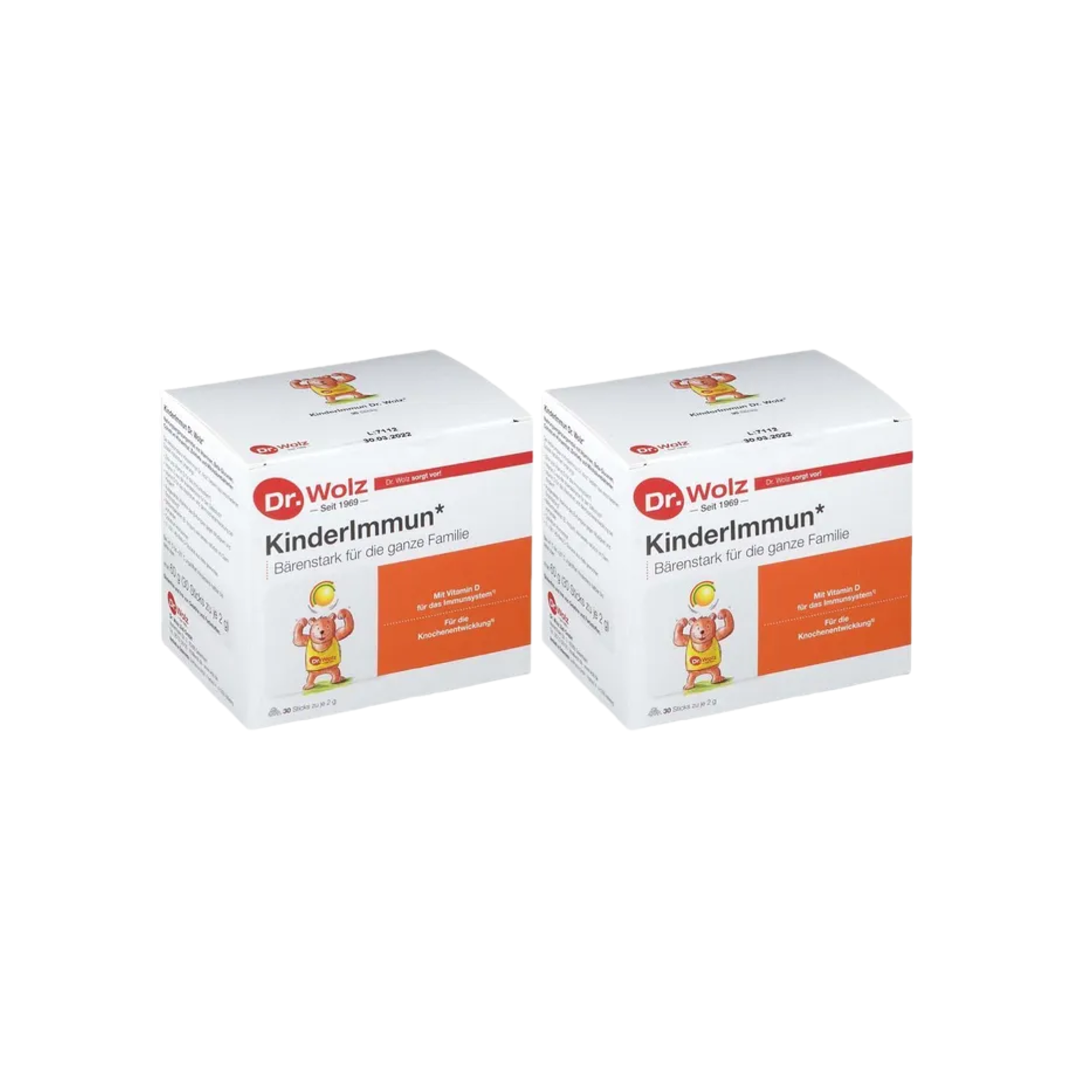 Dr. Wolz KinderImmun 60 Sachets 2 Pack | Immune Support for Children | Vitamin D, Vitamin C, Zinc, Colostrum & Probiotics | Made in Germany PZN 10417480