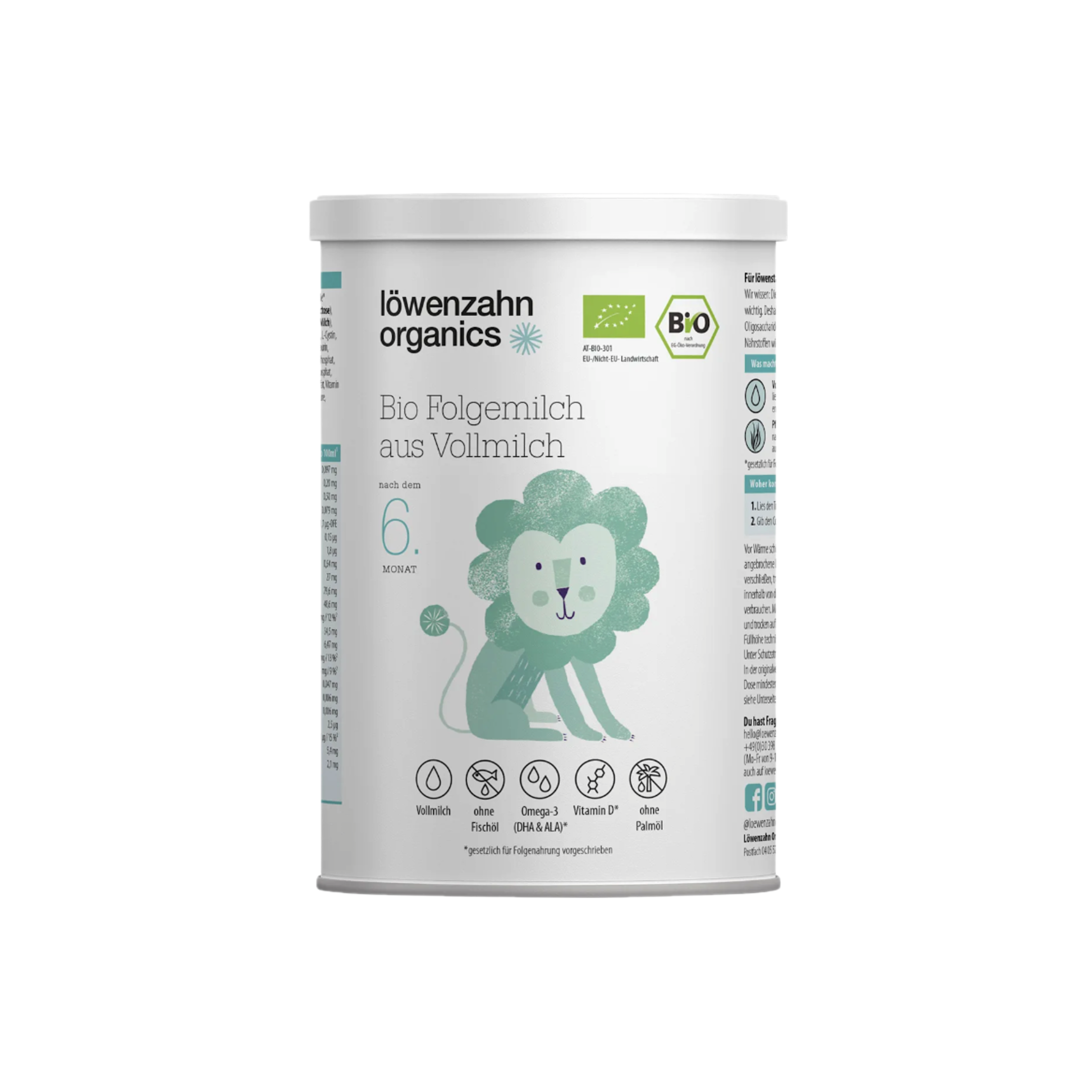 Löwenzahn Organics Organic Follow-On Formula Family Value Pack 1600g 4 × 400 g | Whole Milk Recipe | From 6 Months | Organic | Palm Oil Free