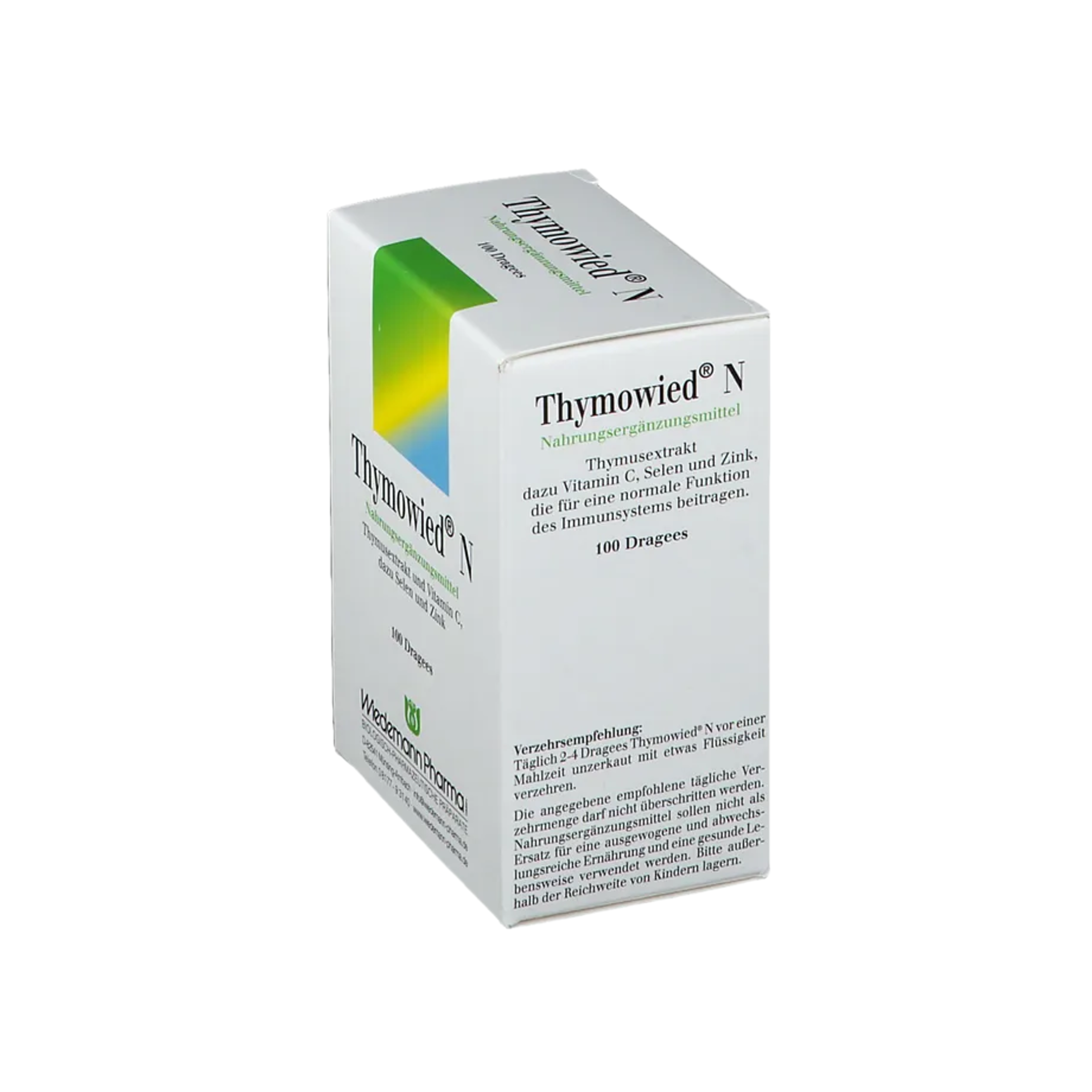 Thymowied® N 100 Coated Tablets Thymus Extract with Vitamin C, Vitamin B6, Selenium & Zinc | Immune Support PZN 05143106