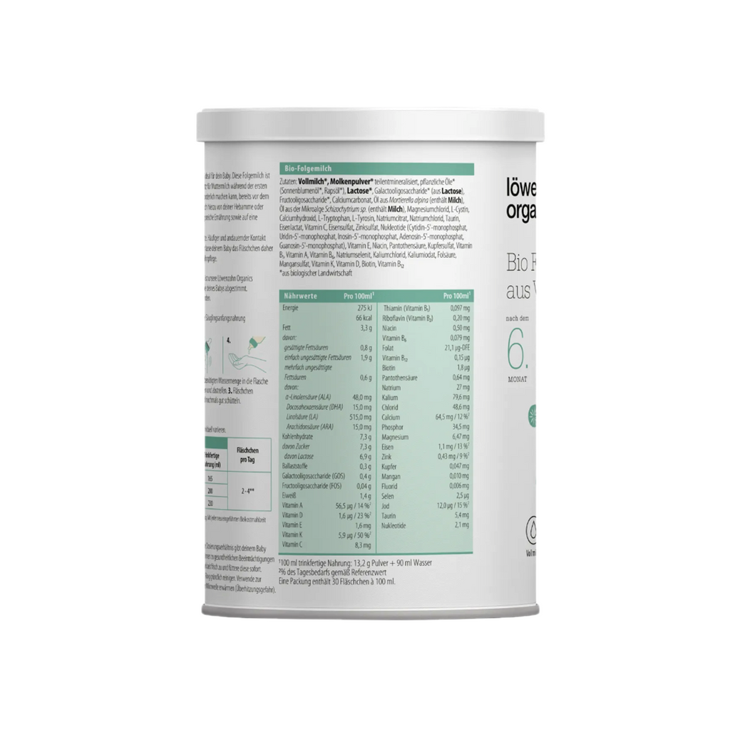 Löwenzahn Organics Organic Follow-On Formula Family Value Pack 1600g 4 × 400 g | Whole Milk Recipe | From 6 Months | Organic | Palm Oil Free