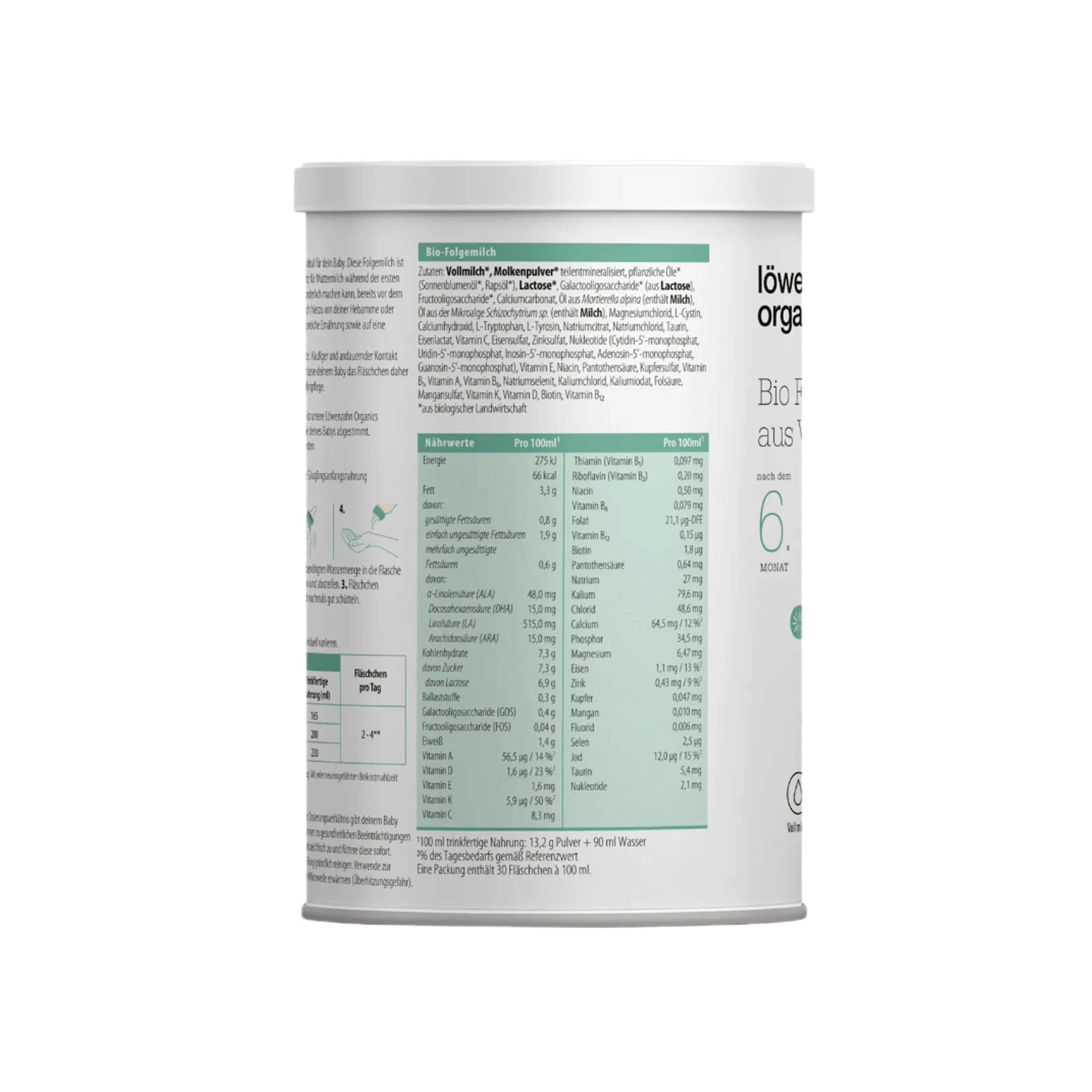 Löwenzahn Organics Organic Follow-On Formula Family Value Pack 1600g 4 × 400 g | Whole Milk Recipe | From 6 Months | Organic | Palm Oil Free