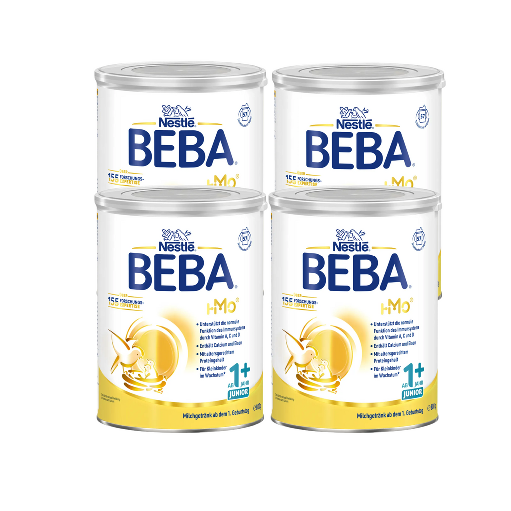 Nestlé BEBA Junior 1+ Toddler Milk Family Value Pack 3200g 4 × 800 g | From 12 Months | Vitamins A, C & D | Palm Oil Free