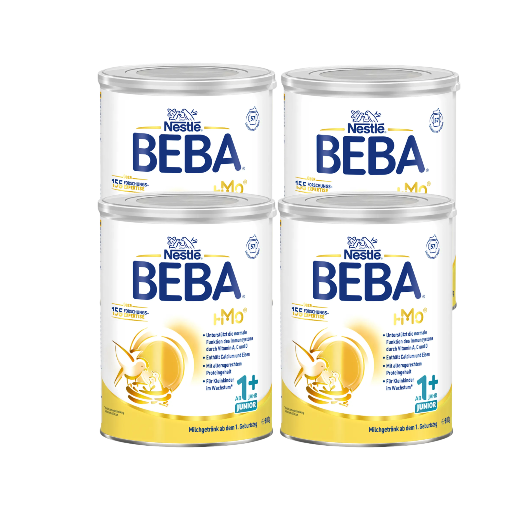 Nestlé BEBA Junior 1+ Toddler Milk Family Value Pack 3200g 4 × 800 g | From 12 Months | Vitamins A, C & D | Palm Oil Free