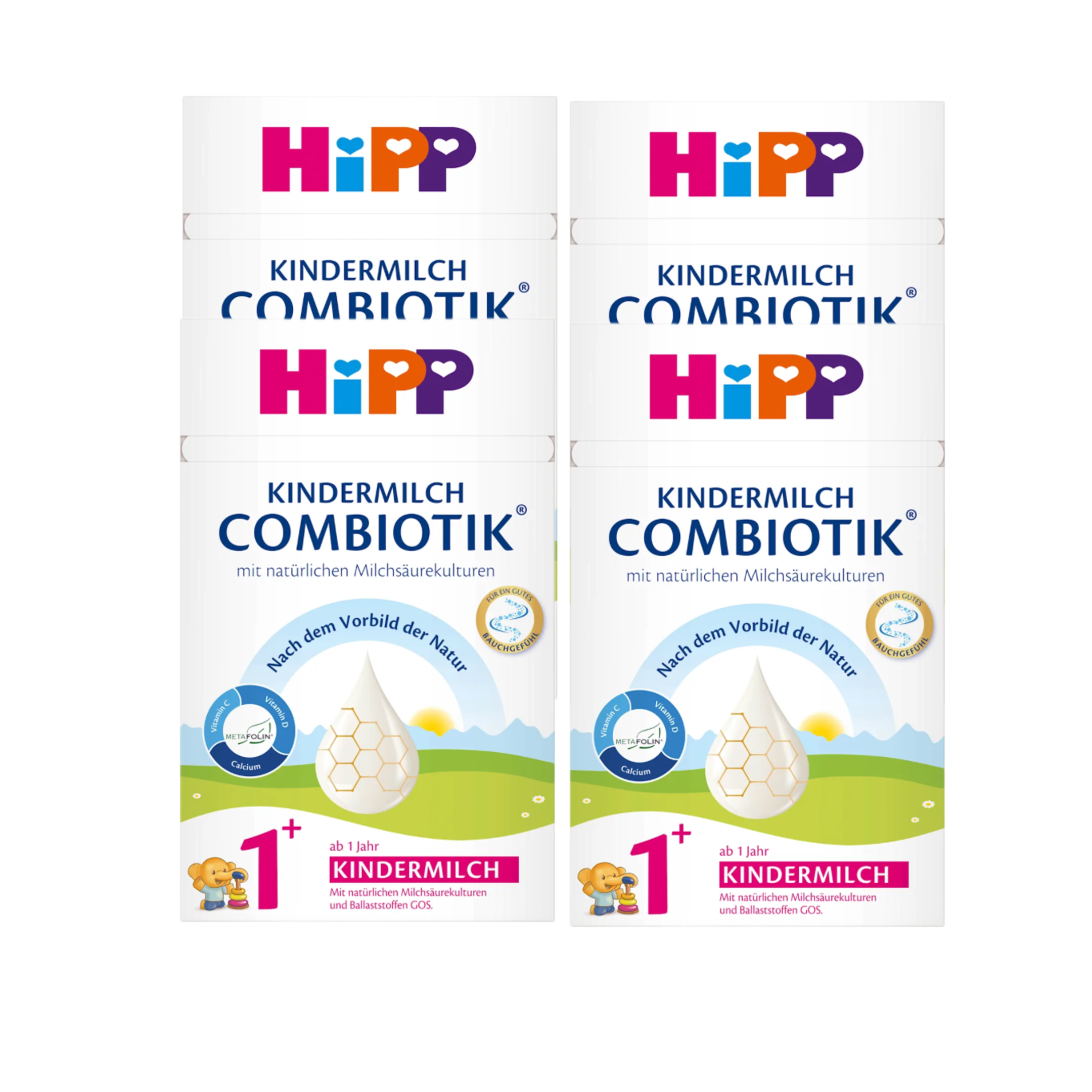 HiPP COMBIOTIK Toddler Milk 1+ Family Value Pack 2400g 4 × 600 g | From 12 Months | Natural Lactic Cultures, GOS, DHA & Metafolin