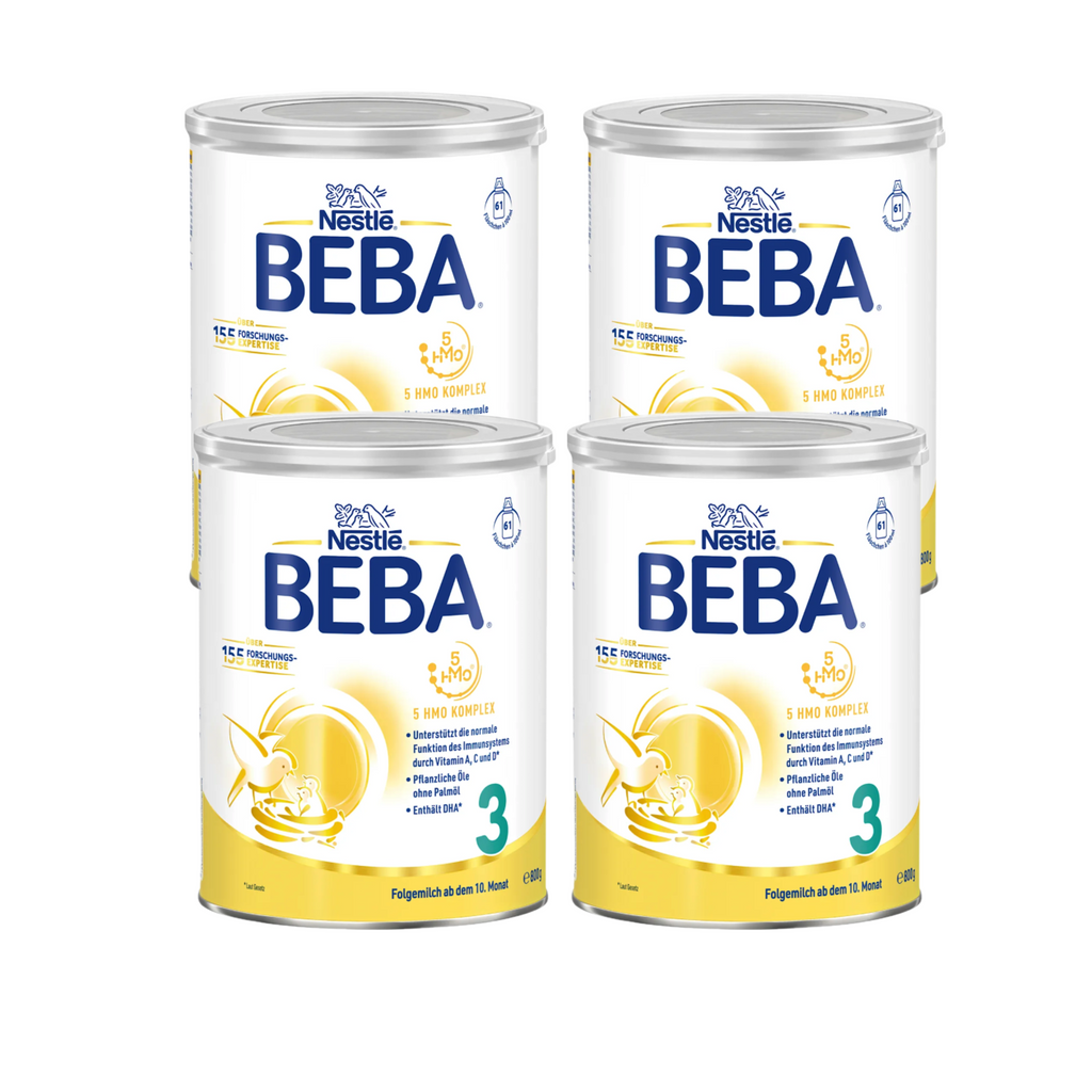 Nestlé BEBA 3 Follow-On Formula Family Value Pack 3200g 4 × 800 g | From 10 Months | 5 HMOs, DHA & ALA | Lactose Only | Palm Oil Free