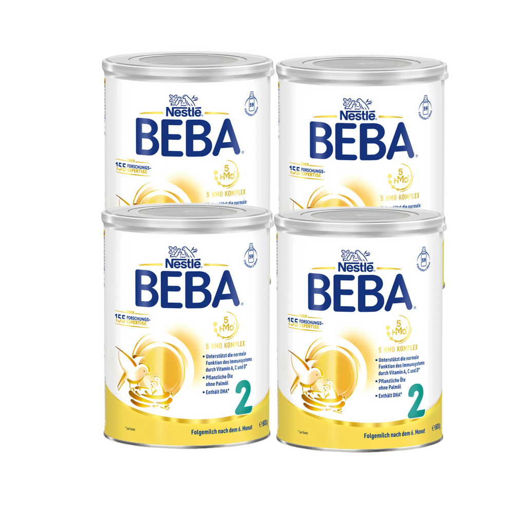 Nestlé BEBA 2 Follow-On Formula Family Value Pack 3200g 4 × 800 g | From 6 Months | 5 HMOs, DHA & ALA | Lactose Only | Palm Oil Free