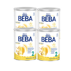 Nestlé BEBA 2 Follow-On Formula Family Value Pack 3200g 4 × 800 g | From 6 Months | 5 HMOs, DHA & ALA | Lactose Only | Palm Oil Free