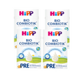 HiPP Bio Combiotik PRE Infant Formula Family Value Pack 2400g 4 × 600 g | From Birth | Organic | Natural L. fermentum Cultures | Lactose Only | Made in Germany