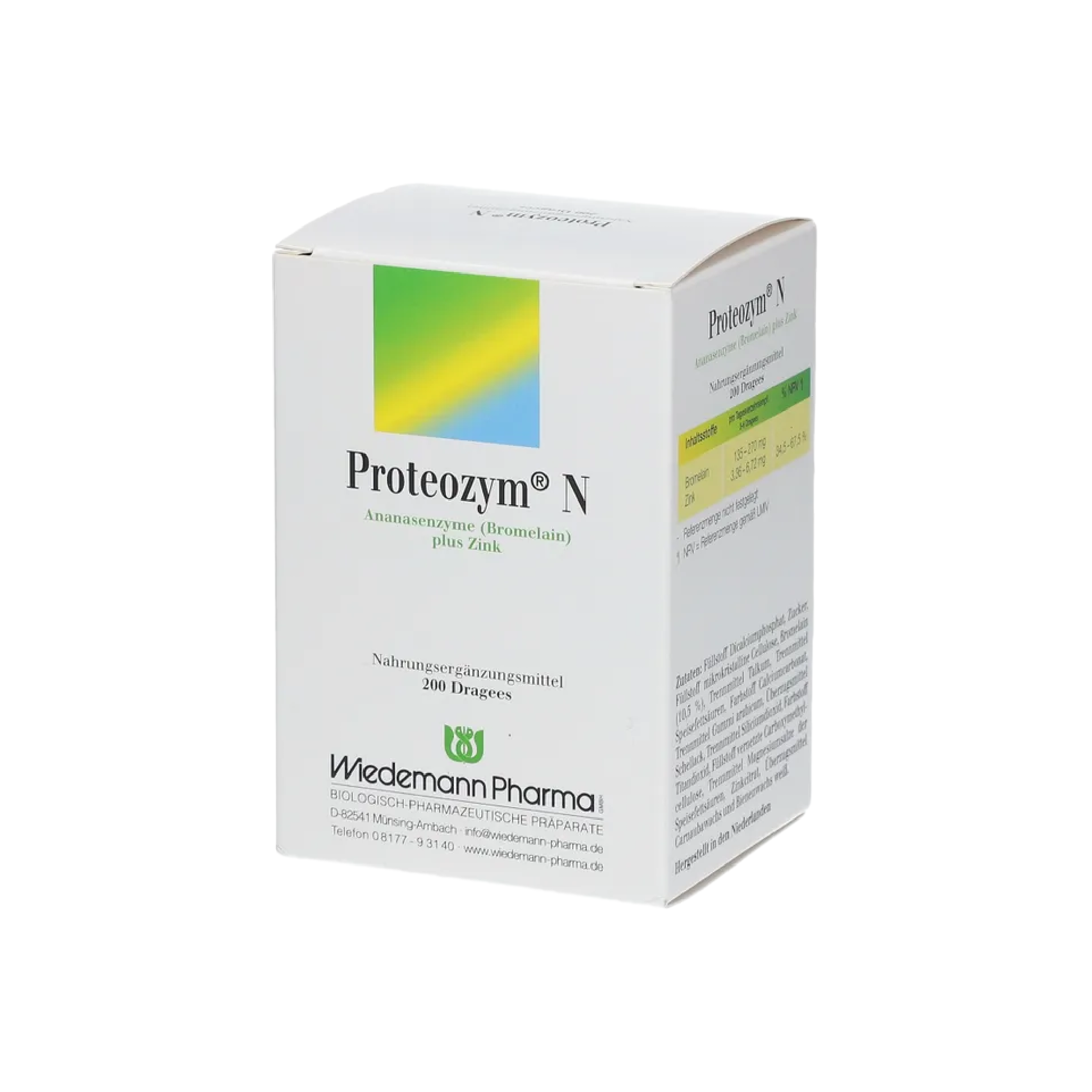 Proteozym N 200 Coated Tablets | Bromelain & Zinc | Protein Synthesis Support, Bone, Hair, Skin & Nails PZN 05143193