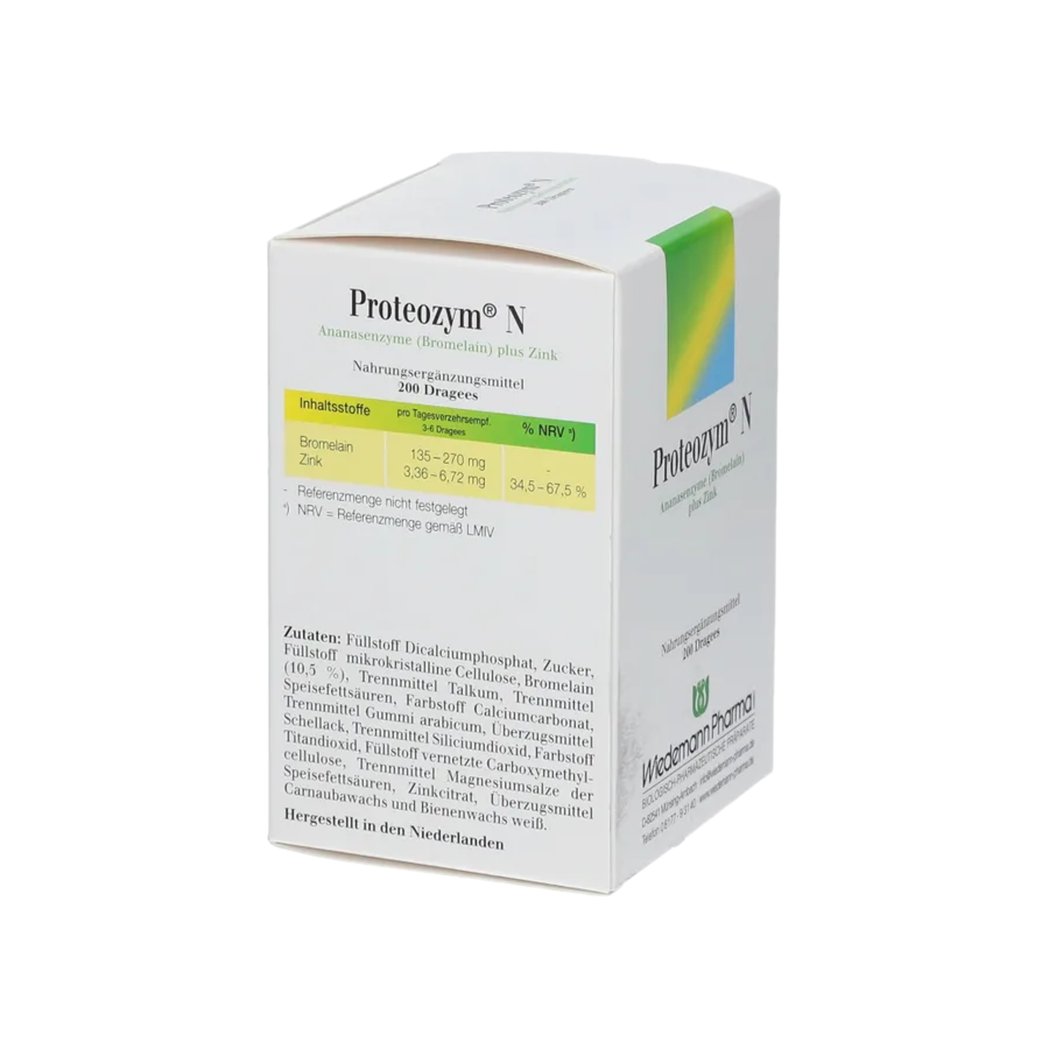 Proteozym N 200 Coated Tablets | Bromelain & Zinc | Protein Synthesis Support, Bone, Hair, Skin & Nails PZN 05143193