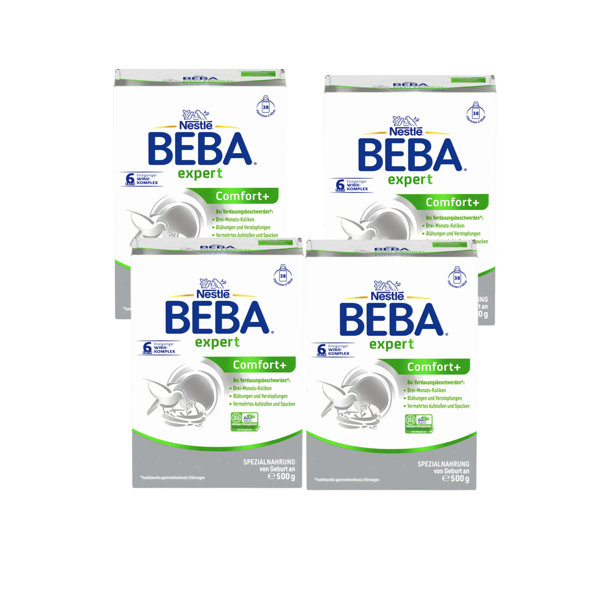 Nestlé BEBA Comfort+ Special Formula Family Value Pack 2000g 4 × 500 g | From Birth | For Colic, Constipation & Digestive Comfort | Hydrolyzed Protein