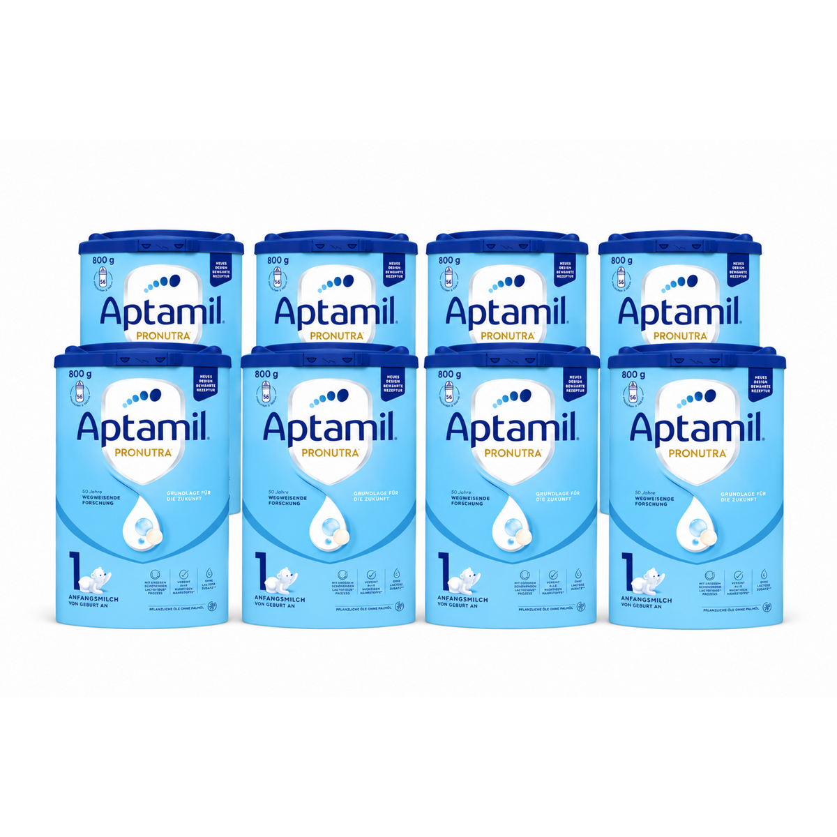 Aptamil Pronutra 1 Infant Formula Bulk Value Pack 6400g | 8 × 800 g From Birth | Lactose Only | Palm Oil Free | Made in Germany