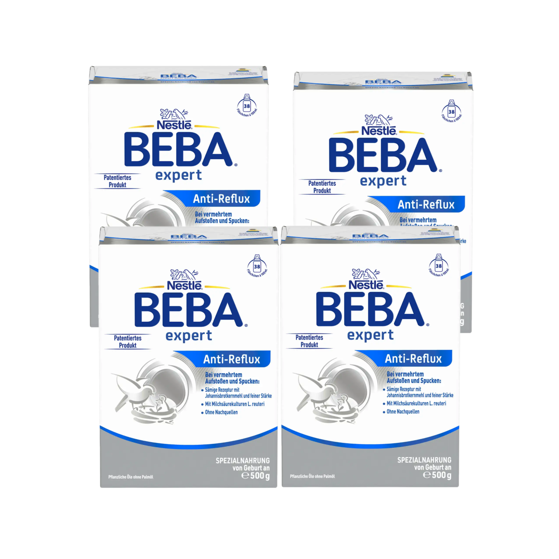 Nestlé BEBA Anti-Reflux Special Formula Family Value Pack 2400g 4 × 600 g | From Birth | For Frequent Spitting-Up & Reflux | Thickened Formula