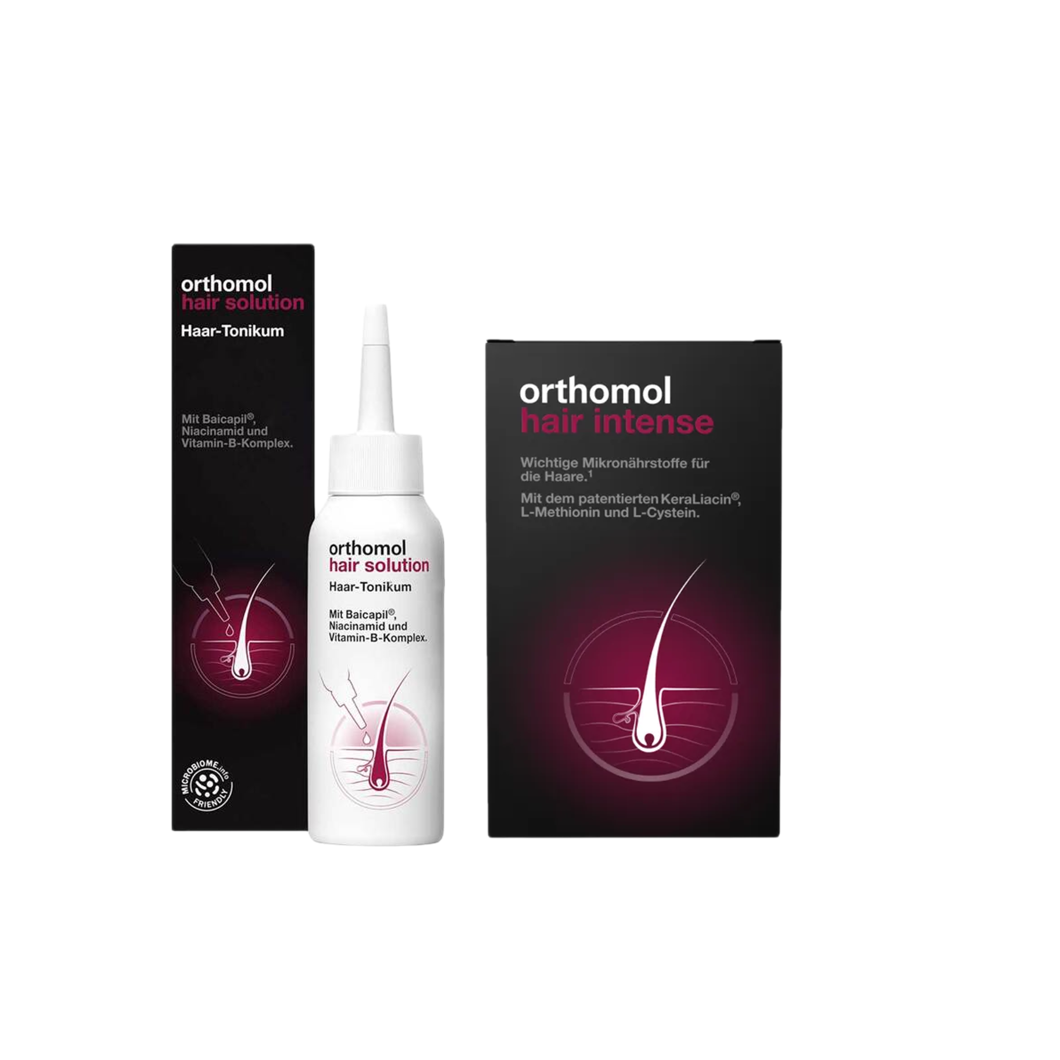 Orthomol Hair Complete Duo Set | Hair Intense 60 Capsules (PZN 16563662) + Hair Solution 100 ml (PZN 19637817) | Complete Inside & Outside Hair Care | Made in Germany
