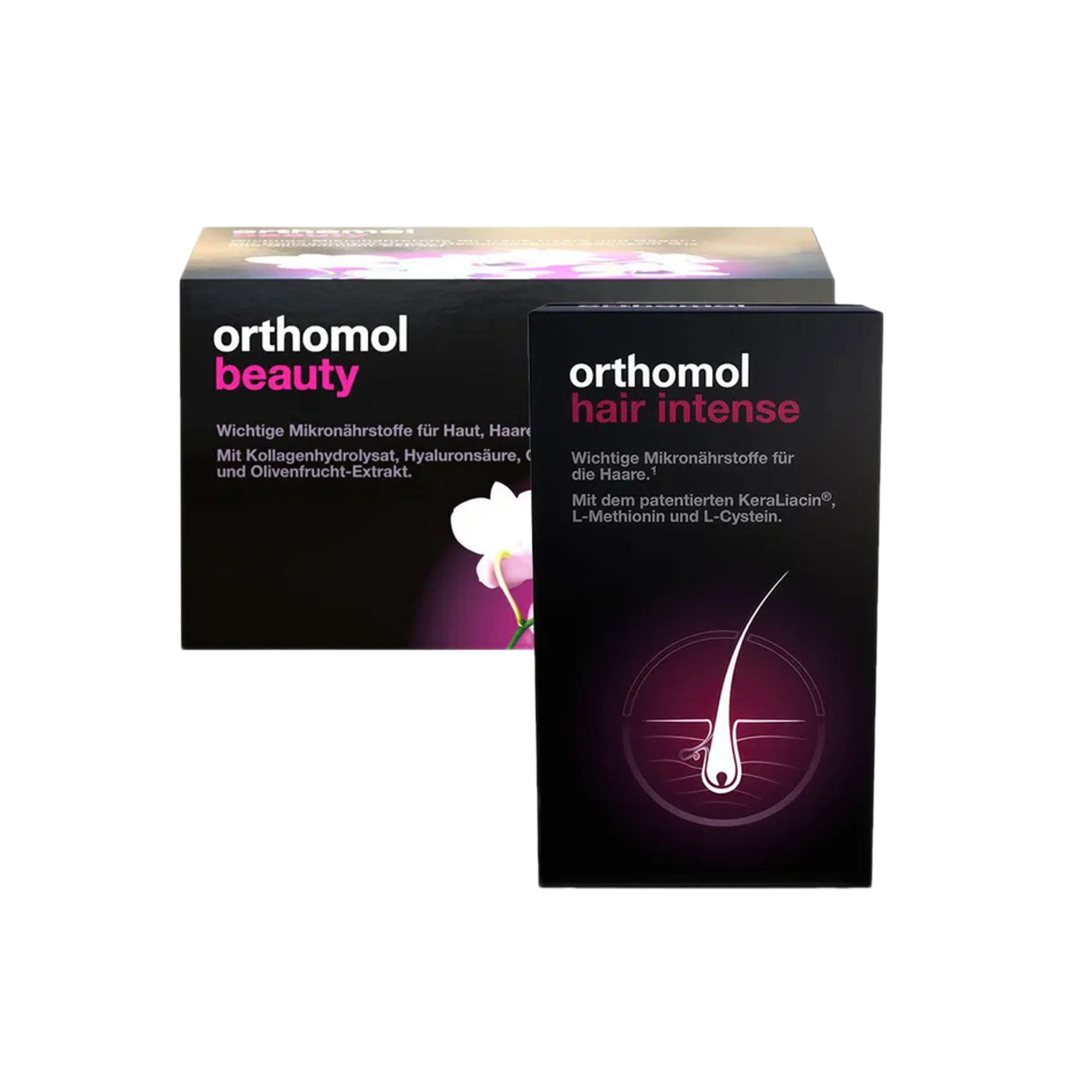Orthomol Hair & Beauty Premium Duo Set | Hair Intense 60 Capsules (PZN 16563662) + Orthomol Beauty 30 Drinking Vials (PZN 15404743) | Hair, Skin & Nails | Made in Germany