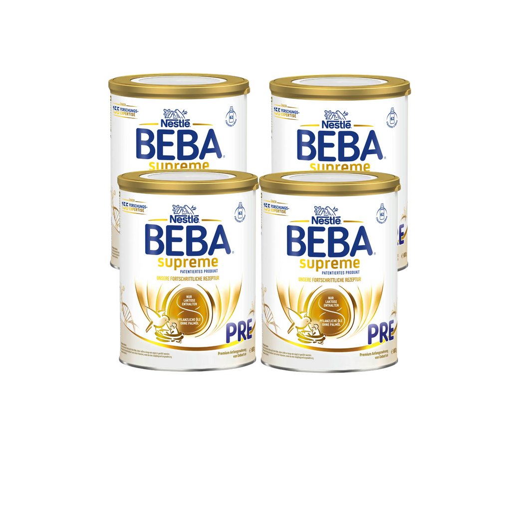 Nestlé BEBA SUPREME PRE Premium Infant Formula Family Value Pack 3200g 4 × 800 g | From Birth | 6 HMOs, B. infantis & Hydrolyzed Protein | Palm Oil Free